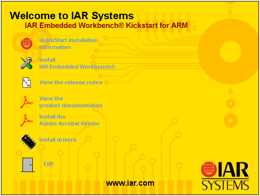 IAR Setup Menu