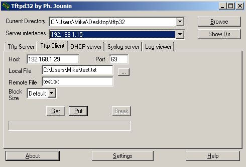 Tftp32 GUI